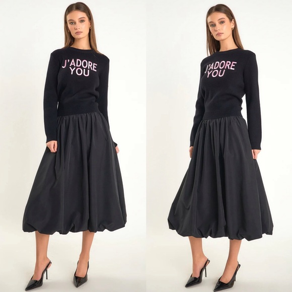 Endless Rose Dresses & Skirts - NWOT Endless Rose Black Bubble Midi Skirt